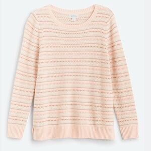 Market & Spruce Popi Textured Stripe Sweater Pink Sweater Size S Petite